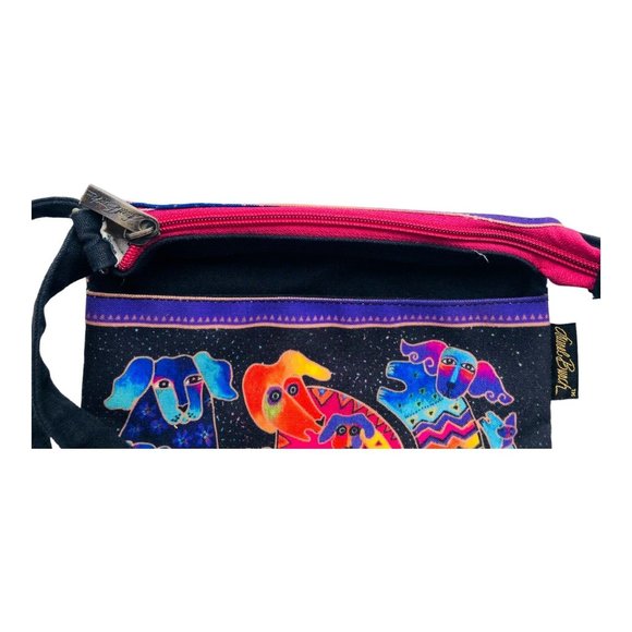 Laurel Burch Cloth Crossbody Bag Purse Dog & Doggies Colorful Design Zippered - Picture 13 of 16